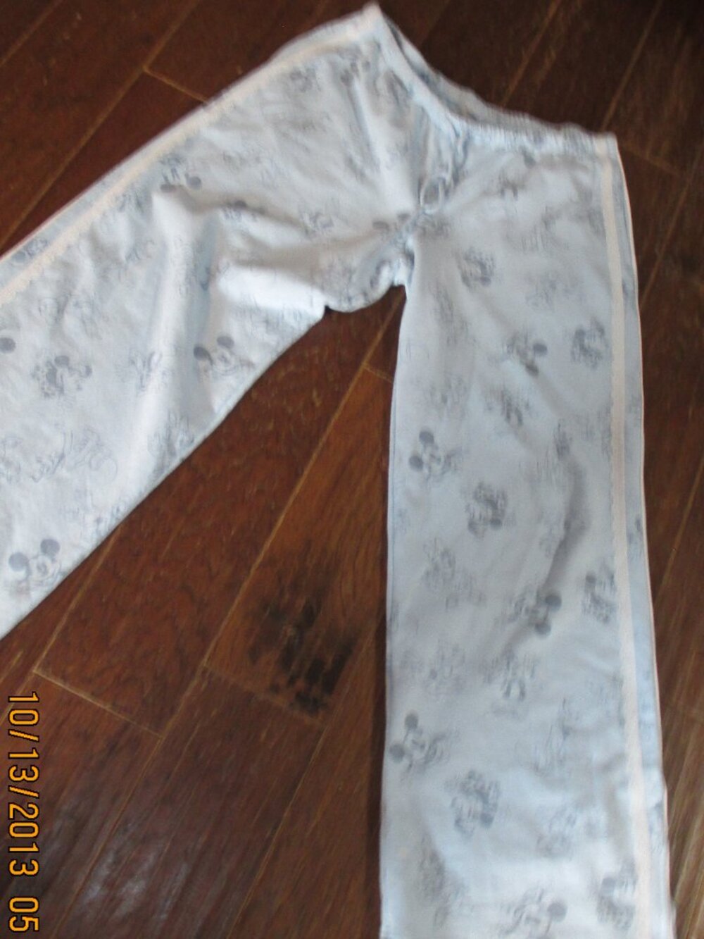 Ladies Disney Mickey all over graphic jogger pants embellished lace side seam L